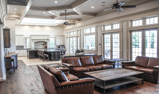 view of kitchen and living room addition from captivating construction